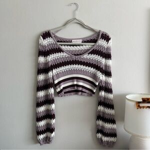 Willow + Wind Striped Cropped Sweater | Size S